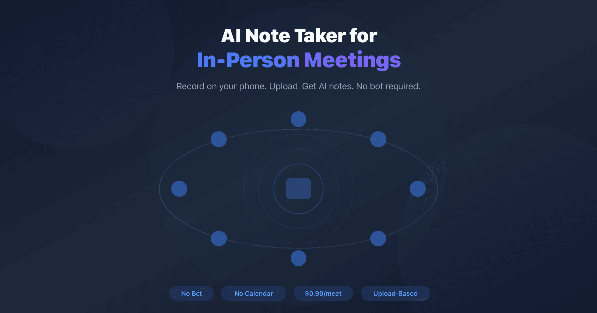 Best AI Note Taker for In-Person Meetings 2026 (No Bot Required)