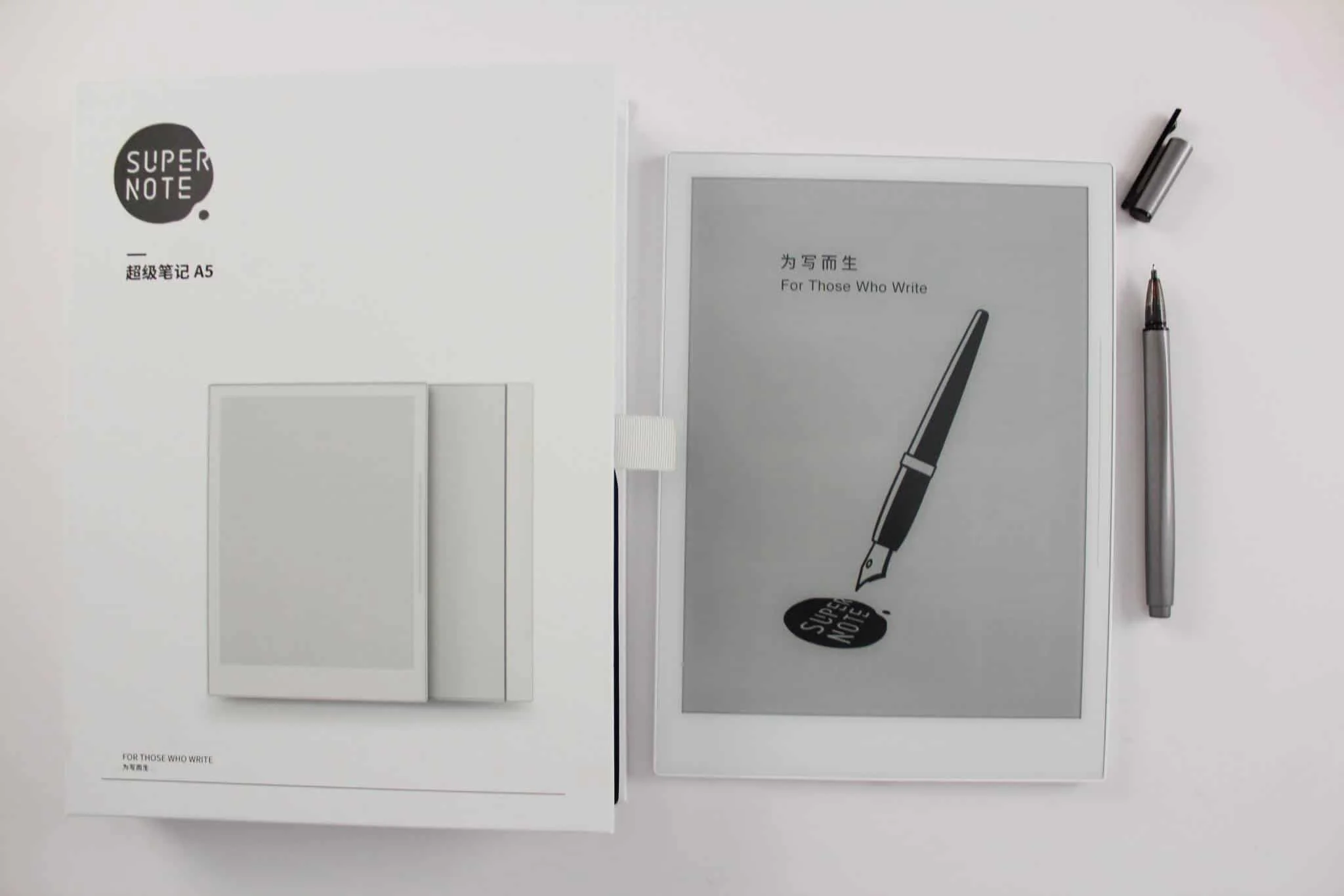 Supernote e-ink tablet with ceramic nib pen for paper-like writing